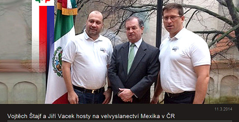 Vojtěch Štajf a Jiří Vacek hosty na velvyslanectví Mexika v ČR v souvislosti s jejich účastí na závodě La Carrera Panamericana 2014 Mexiku