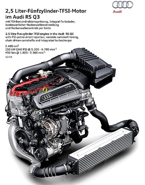 2.5 litre five cylinder TFSI engine