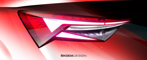 Tři designové skici přináší první pohled na přepracovaný model ŠKODA KODIAQ