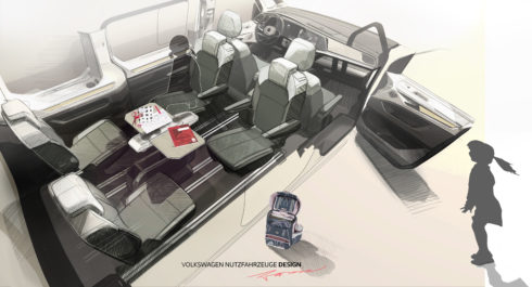 Nový Multivan – stolek jako důmyslná multifunkční součást interiéru vozu