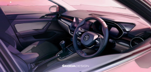 Designové skici přináší první pohled do interiéru vozu ŠKODA SLAVIA