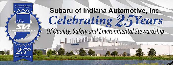 Americký výrobní závod Subaru of Indiana Automotive, Inc. (SIA) slaví 25 let od svého založení