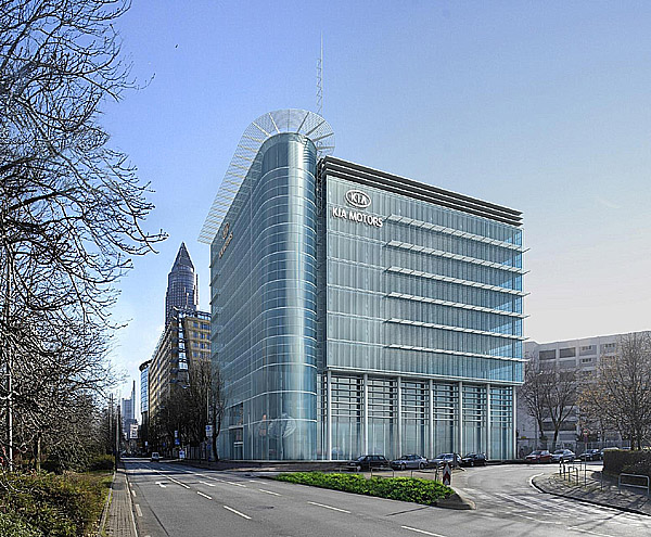 Moderní a nejnovějšími technologiemi vybavené design centrum Kia v Německu