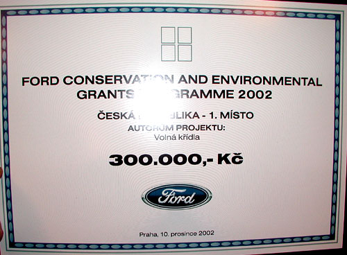 Ford vyhlásil výsledky svého grantového programu na obnovu životního prostředí a kulturního dědictví za rok 2002
