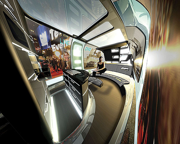 Koncept GMC PAD koncernu General Motors zvítězil v designerské soutěži při autosalonu v Los Angeles Koncept GMC PAD koncernu General Motors zvítězil v designerské soutěži při autosalonu v Los Angeles