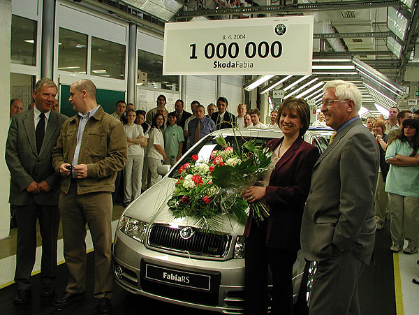 Milióntý vůz Škoda Fabia sjel včera - 8. dubna z výrobní linky
