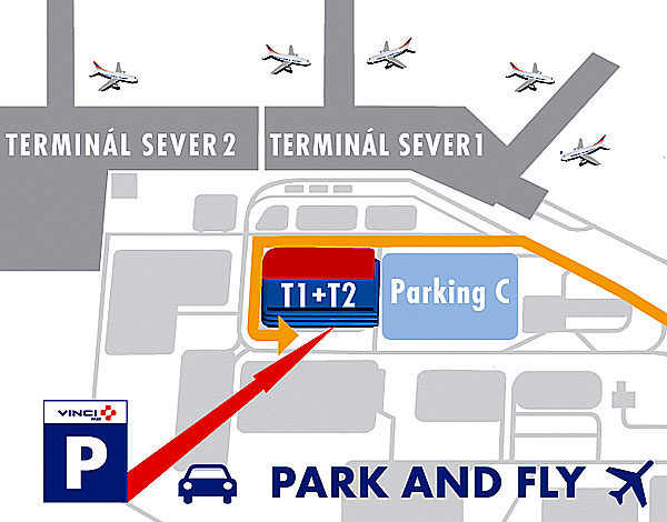 Nové moderní garáže a parkoviště Parking T 1+2 - Park & Fly
