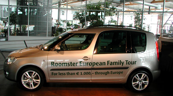 Včera – 25.června odstartovala Škoda Roomster z Mladé Boleslavi na 15.520 kilometrů