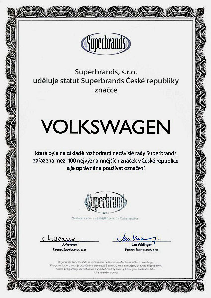 Volkswagen: „Superbrand České republiky“