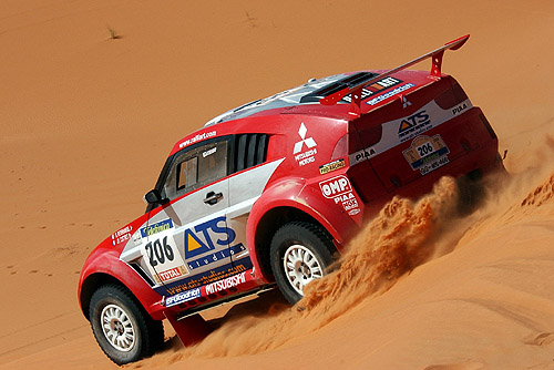 Mitsubishi vyjíždí dnes na 11. etapu soutěže Dakar 2003 stále na prvním a druhém místě