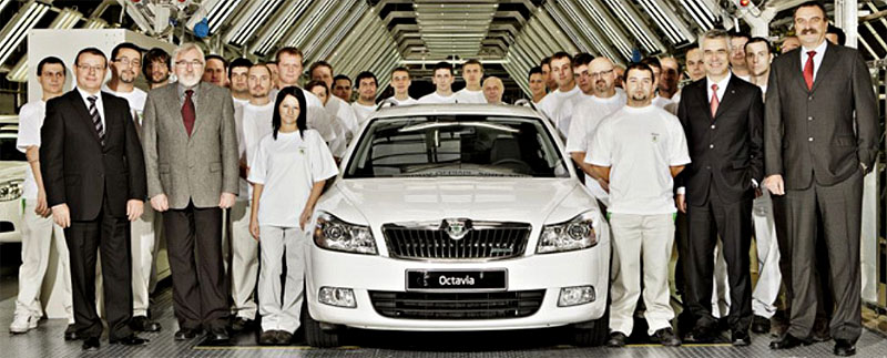 Škoda vyrobila 1,5miliontou Octavii druhé generace.