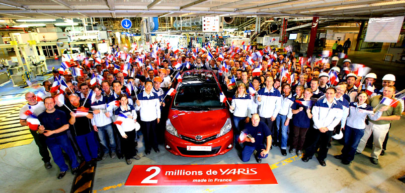 Z výrobní linky ve francouzském Valenciennes sjela Toyota Yaris s pořadovým číslem 2 000 000