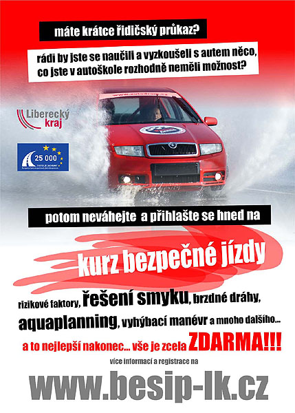 Kurz bezpečné jízdy zdarma v Global Assistance Racing Areně Autodrom Česká Lípa