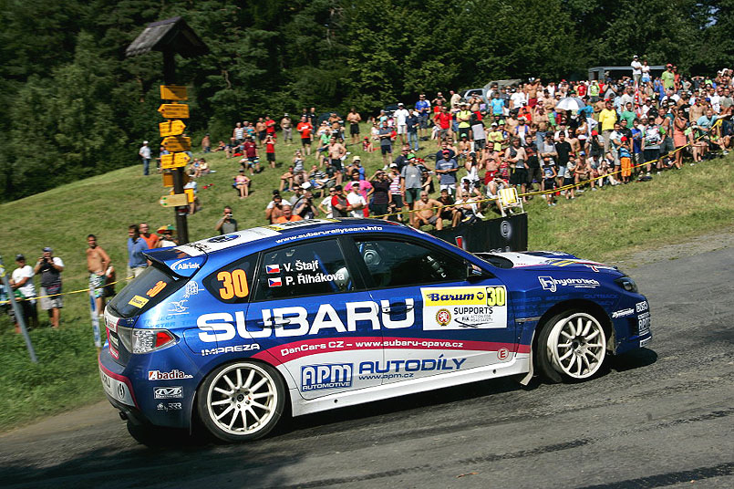 Pro Štajfa zůstala barumka s hatchbackem Subaru Impreza WRX STI zakletá